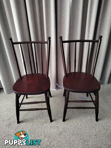 2 SOLID TIMBER DINING CHAIRS WITH CUSHION EXCELLENT VALUE