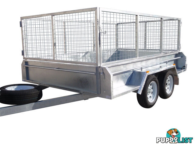 10x6 Tandem Heavy Duty Galvanised With 410mm Deep Checker Plate Sides & 800mm Removable Mesh Cage Including Front & Rear Gates