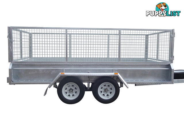 12x6 Tandem Heavy Duty Galvanised With 410mm Deep Checker Plate Sides & 800mm Removable Mesh Cage Including Front & Rear Gates