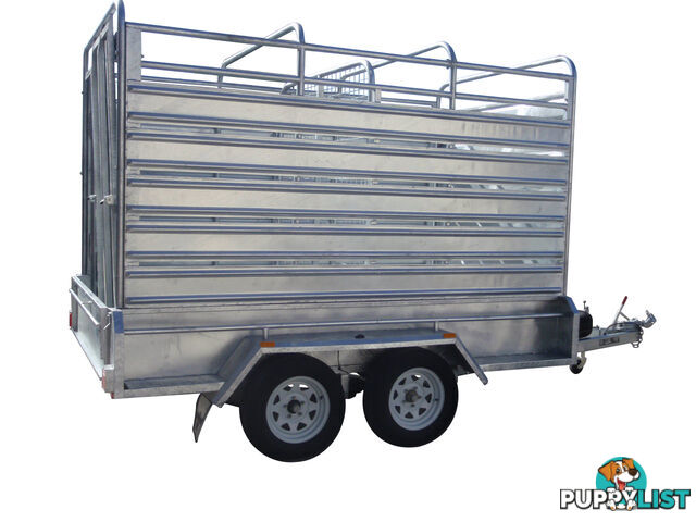 10x6 tandem Stock Cattle Trailer Heavy Duty Galvanised With Full Checker Plate Design & 410mm Deep sides