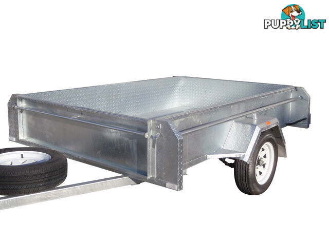 8x5 Single Axle Heavy Duty Galvanised With Full Checker Plate Design & 410mm Deep Sides