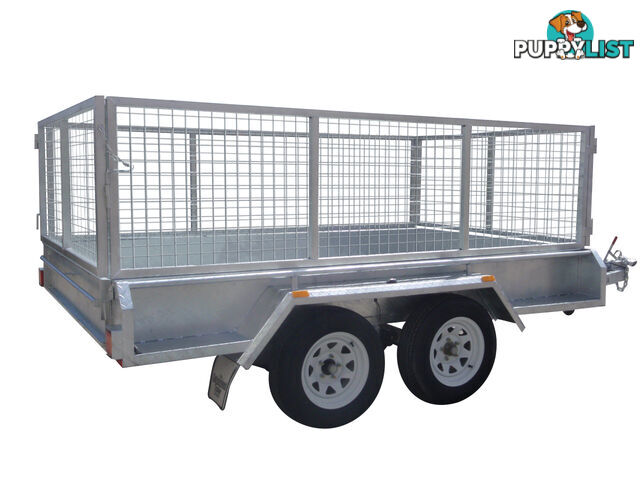 10x6 Tandem Heavy Duty Galvanised With 300mm Checker Plate Sides & 800mm Removable Mesh Cage Including Front & Rear Gates