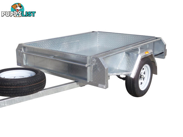 6X4 Single Axle Heavy Duty Galvanised With Full Checker Plate Design & 300mm Sides