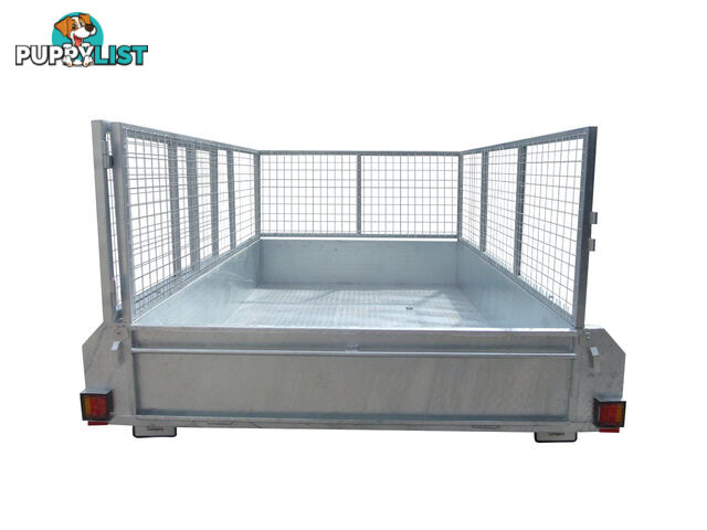 10x6 Tandem Heavy Duty Galvanised With 410mm Deep Checker Plate Sides & 1000mm Removable Mesh Cage Including Front & Rear Gates