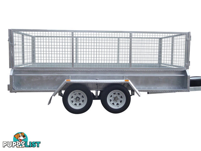 12x6 Tandem Heavy Duty Galvanised With 410mm Deep Checker Plate Sides & 1000mm Removable Mesh Cage Including Front & Rear Gates