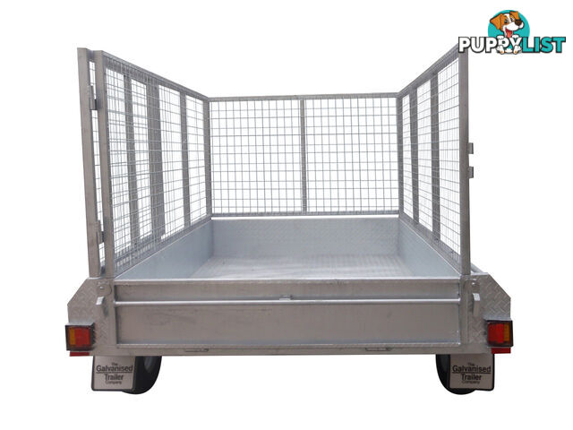 9x6 Tandem Heavy Duty Galvanised With 300mm Checker Plate Sides & 1000mm Removable Mesh Cage Including Front & Rear Gates