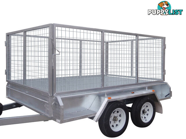 10x6 Tandem Heavy Duty Galvanised With 300mm Checker Plate Sides & 1000mm Removable Mesh Cage Including Front & Rear Gates