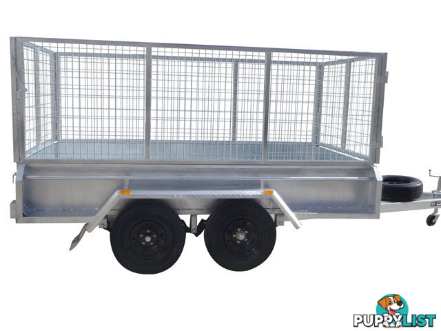 10x5 Tandem Heavy Duty Galvanised With 410mm Deep Checker Plate Sides & 1000mm Removable Mesh Cage Including Front & Rear Gates