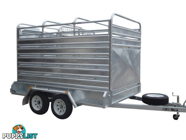 10x6 tandem Stock Cattle Trailer Heavy Duty Galvanised With Full Checker Plate Design & 300mm sides