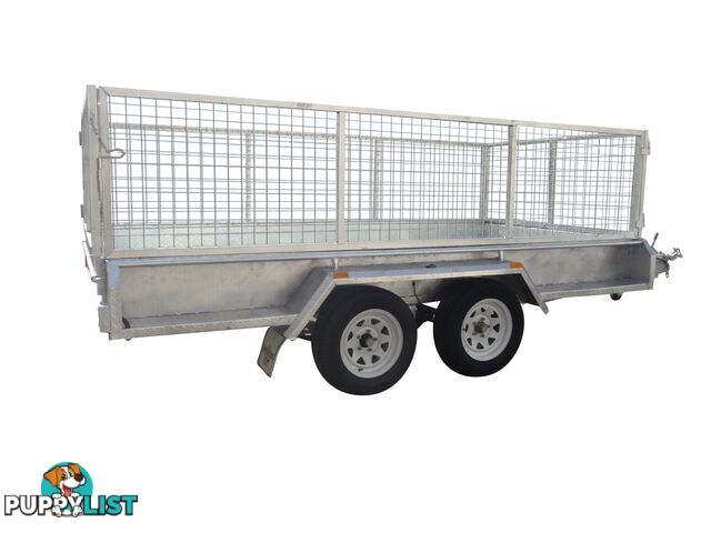 12x6 Tandem Heavy Duty Galvanised With 300mm Checker Plate Sides & 1000mm Removable Mesh Cage Including Front & Rear Gates