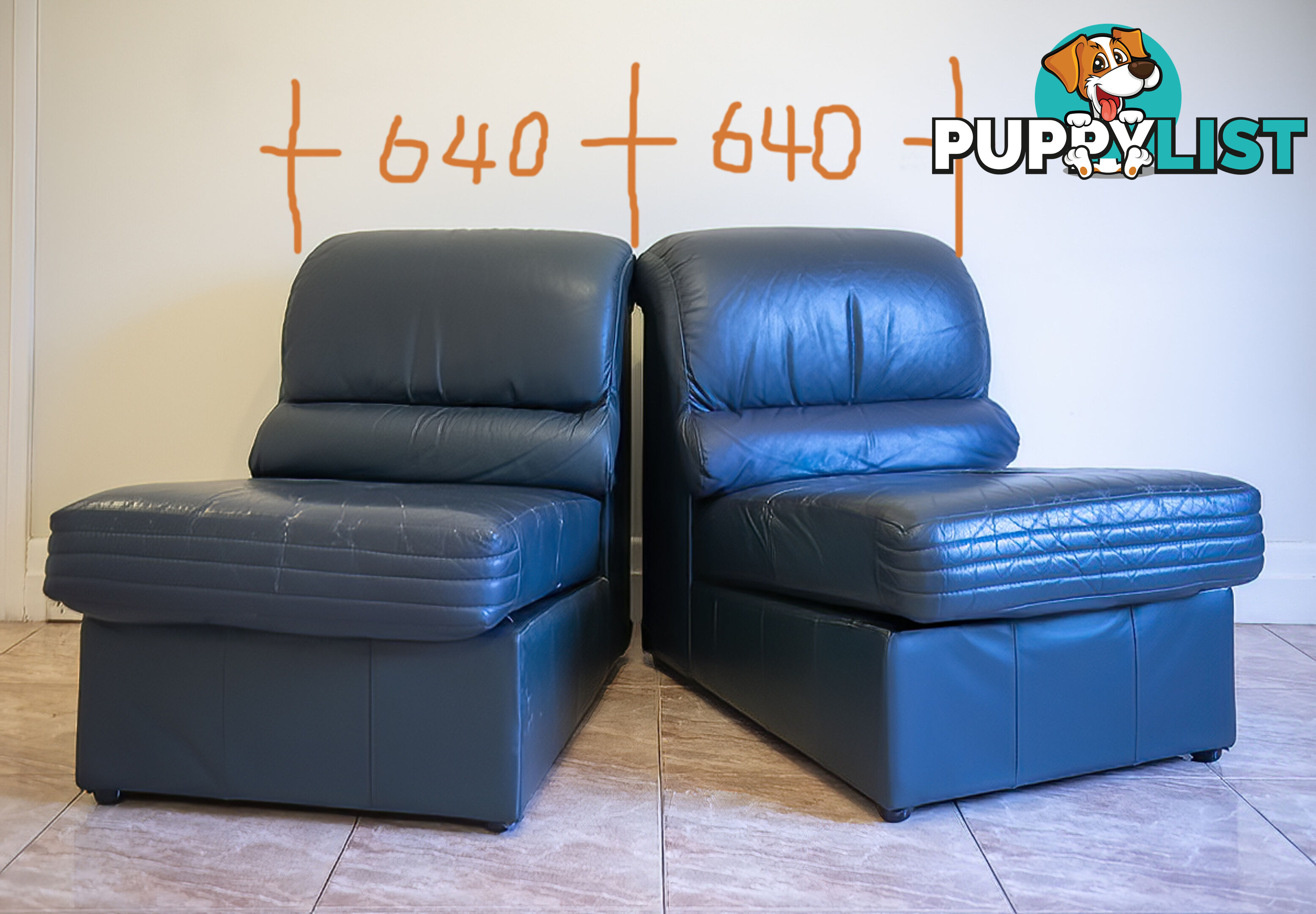 Leather corner sofa