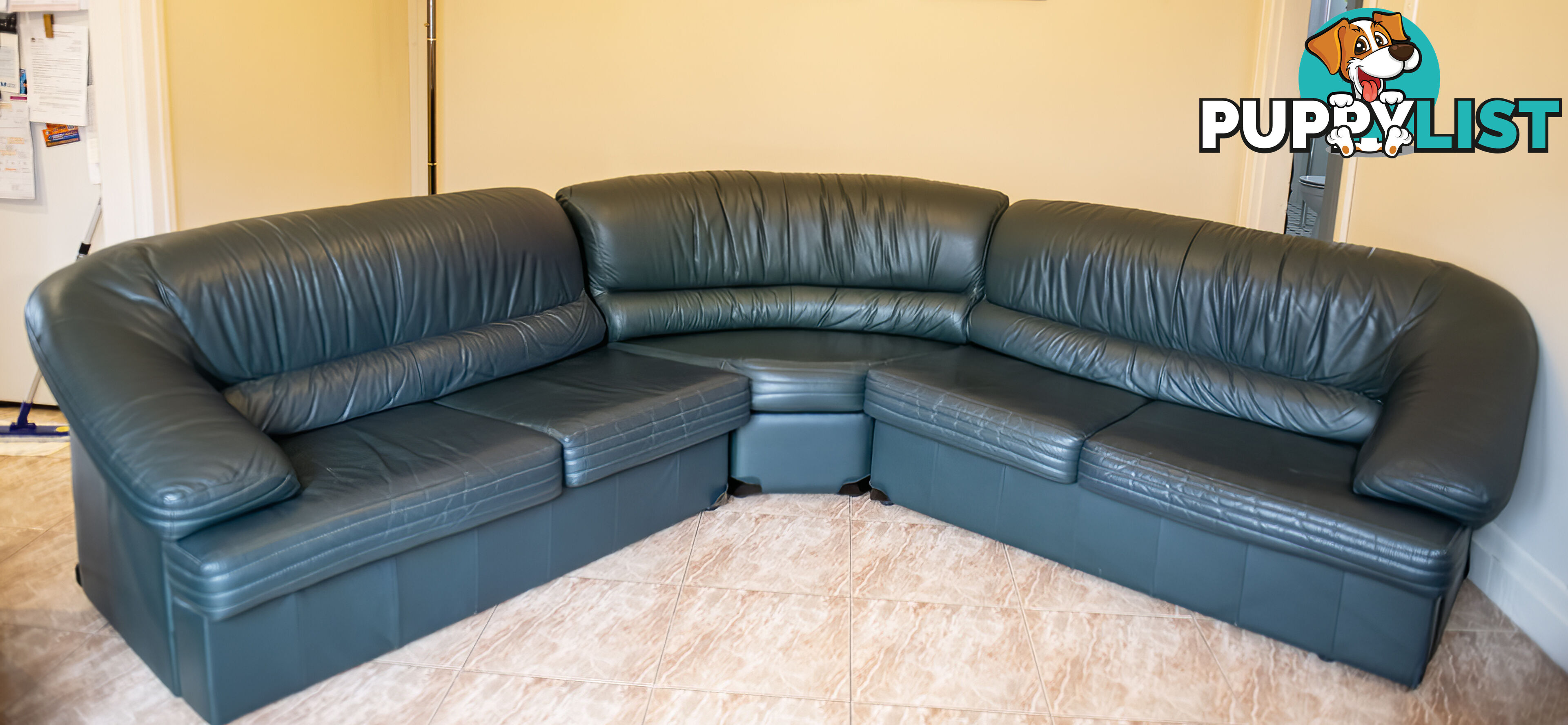 Leather corner sofa
