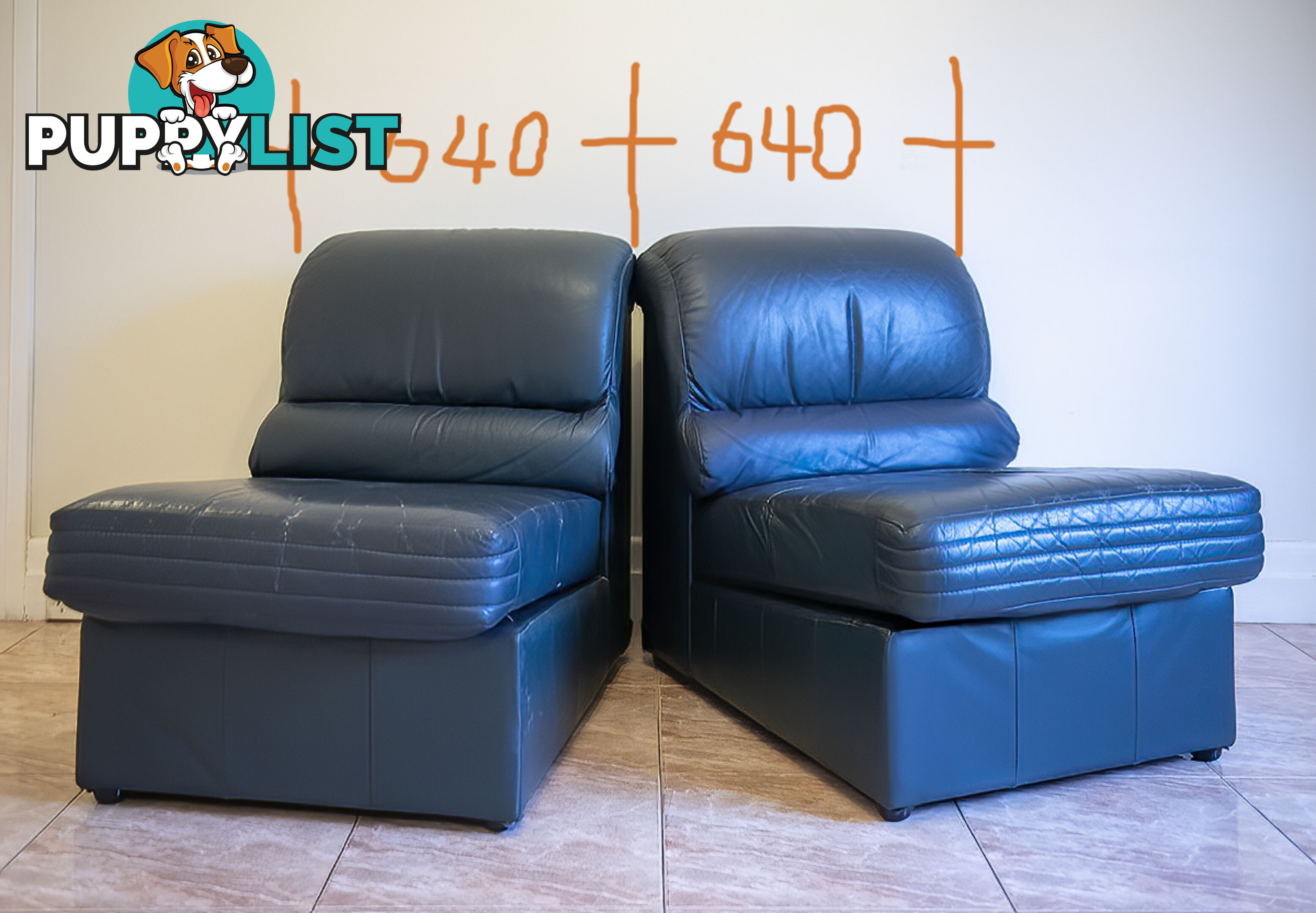 Leather corner sofa