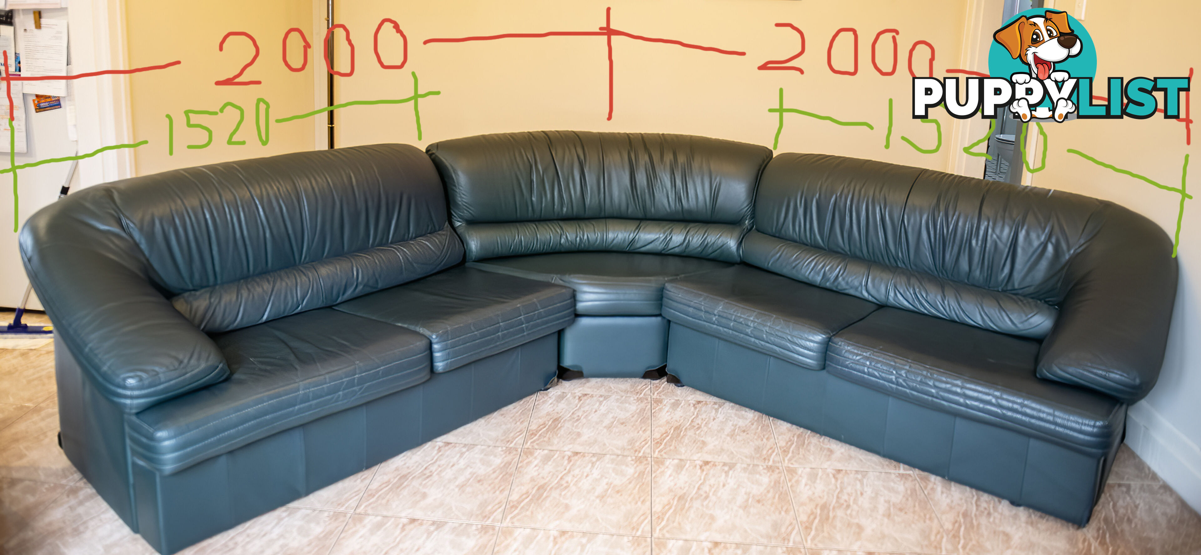 Leather corner sofa