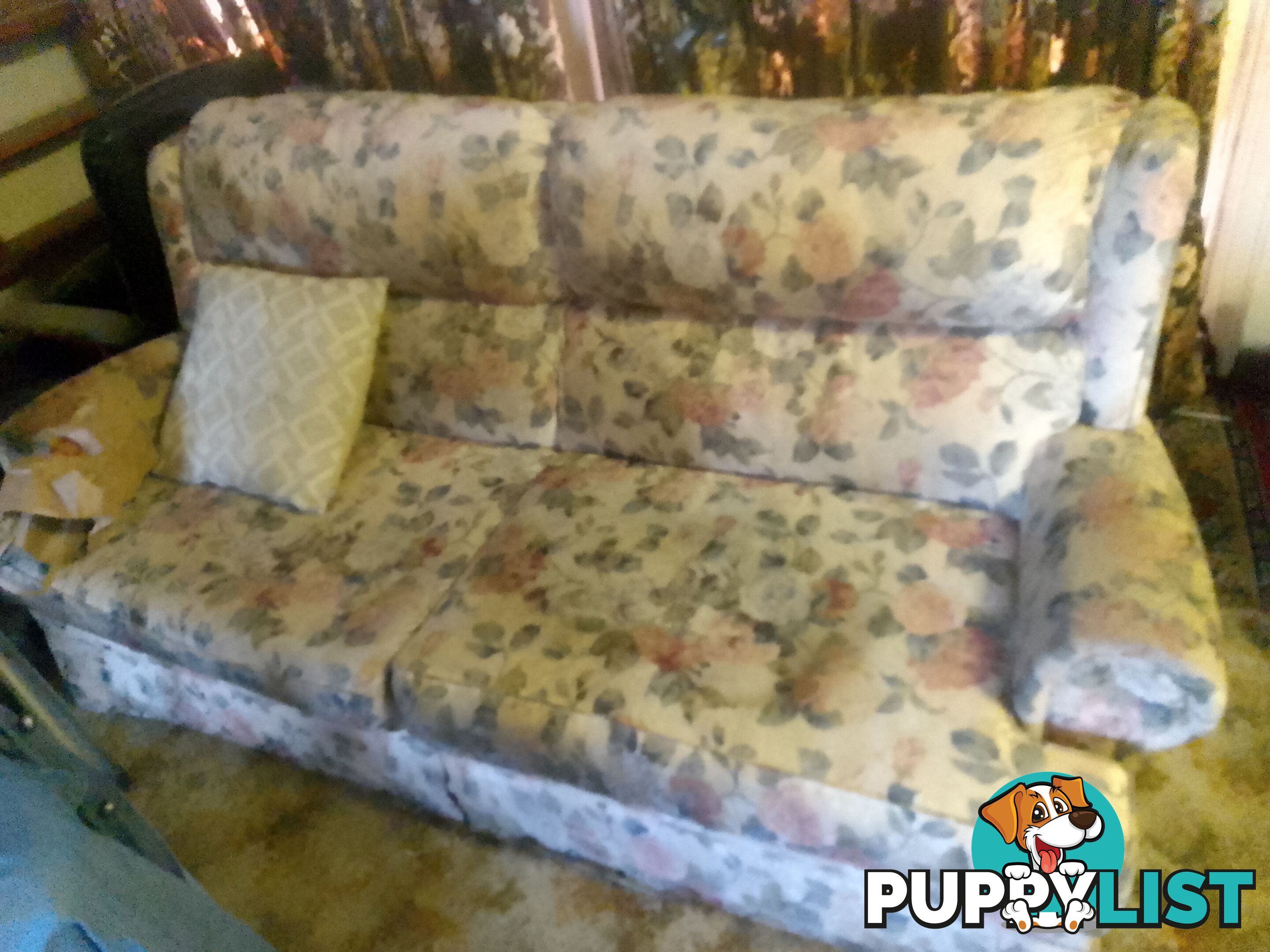 lounge suite 3 seater antique