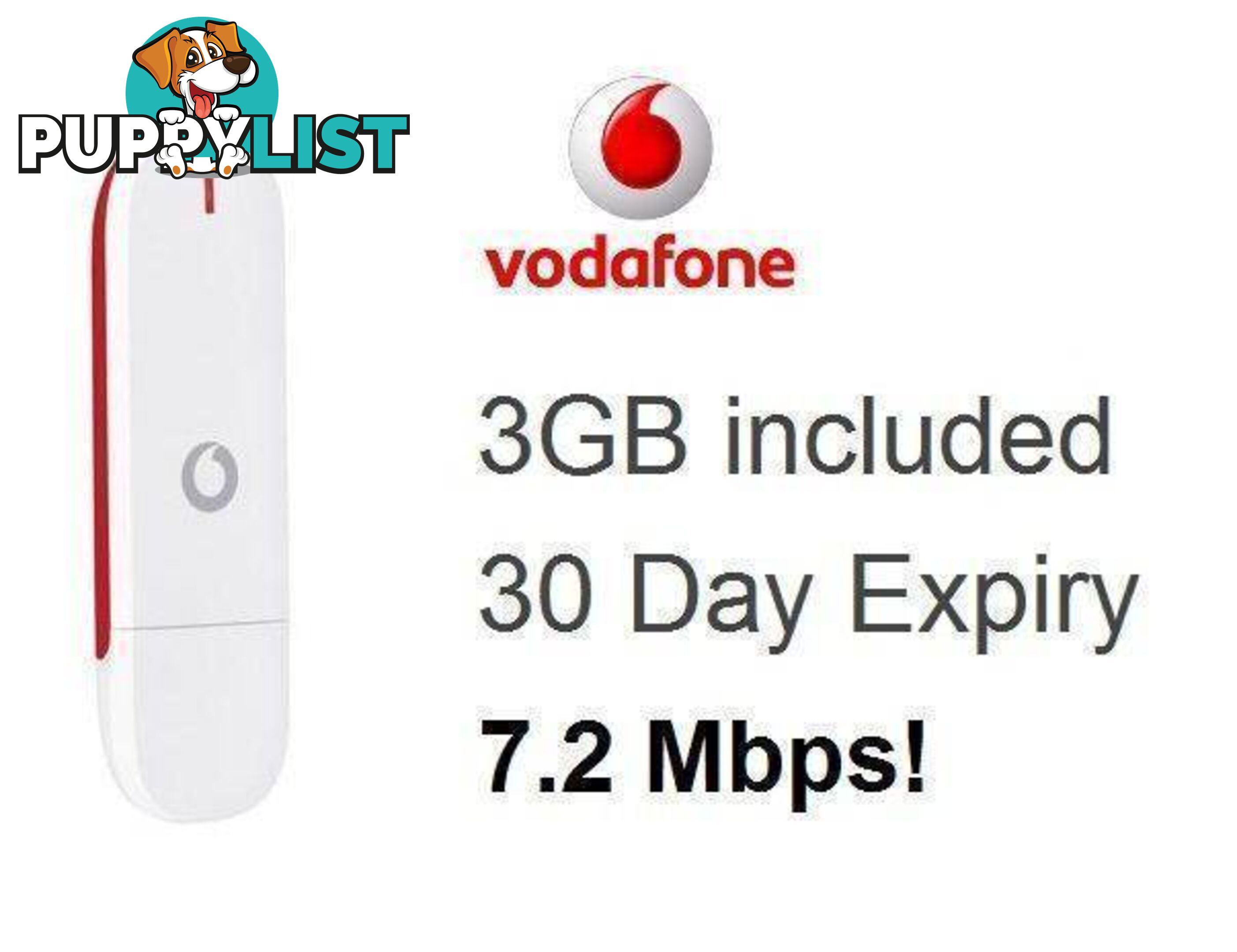 NEW Vodafone usb 3g modem COMES WITH SIM CARD AND 3GB OF DATA INC