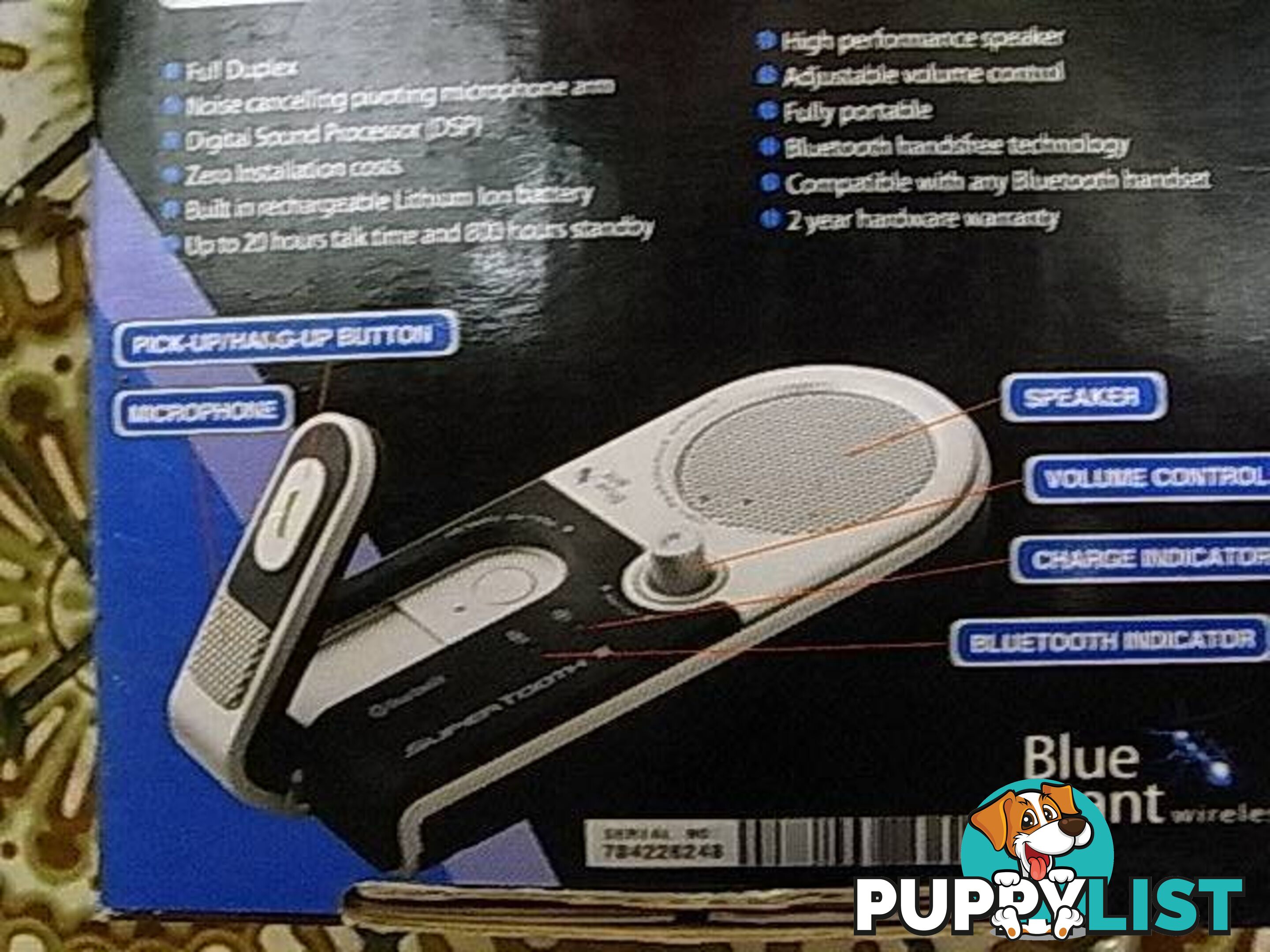 NEW BLUEANT WIRELESS SUPERTOOTH II BLUETOOTH PORTABLE HANDSFREE