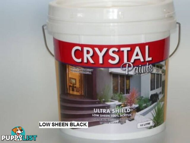 BLACK PAINT 10LT EXTERIOR INTERIOR LOW SHEEN ACRYLIC AUSSIE MADE