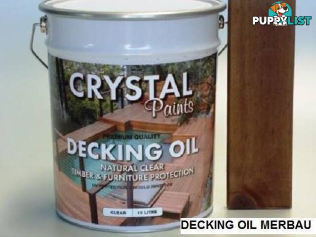 DECKING OIL 10LT IN MERBAU, KWILA, JARRAH, BRUSH BOX, CEDAR