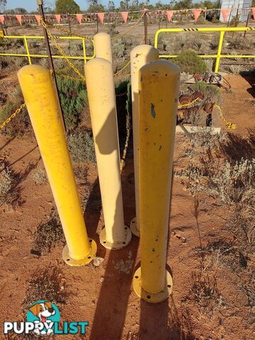 Yellow safety bollards