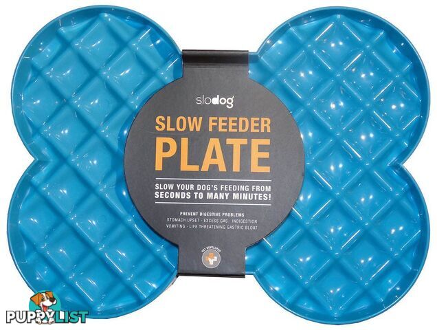 SloDog No Gulp Slow Feeder Plate - Blue - SDPBC