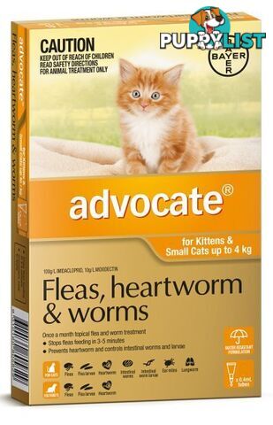 Advocate for Cats under 4kg (Orange) - 6 Pack - 1891221