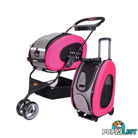 Ibiyaya 5-in-1 EVA Pet Carrier & Stroller Combo (Luxury Package) - Pink - FS1009-P