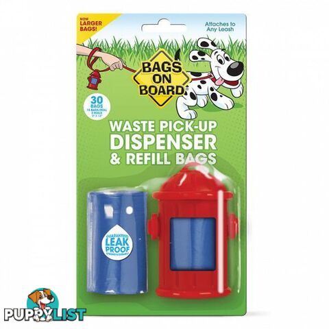 Bags on Board Fire Hydrant Dispenser + 30 Bags - BOB10101