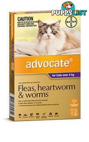 Advocate for Cats 4kg+ (Purple) - 3 Pack - 1891239