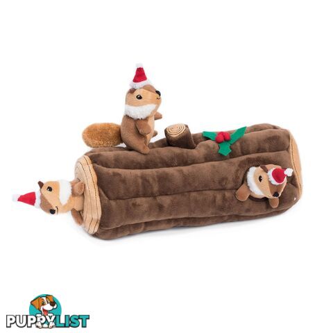 Zippy Paws Christmas Holiday Burrow - Yule Log - ZP676