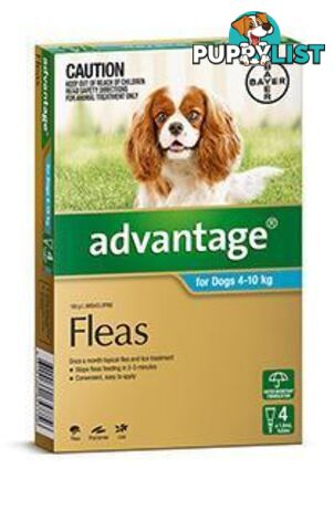 Advantage for Dogs 4kg - 10kg (Aqua) - 4 Pack - 1890210