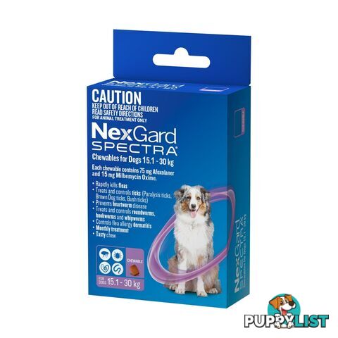 Nexgard Spectra For Dog's - 15.1-30Kg (Purple) - 1 Pack - 2306693