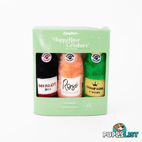 Zippy Paws Happy Hour Crusherz - Wine Three Pack - ZPD021