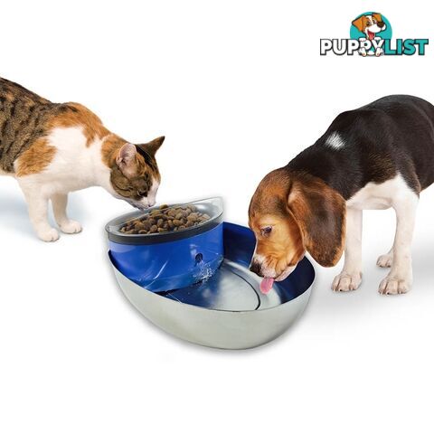 Pioneer Combined Pet Drinking Fountain & Food Bowl - 1.8 Litres - 6033