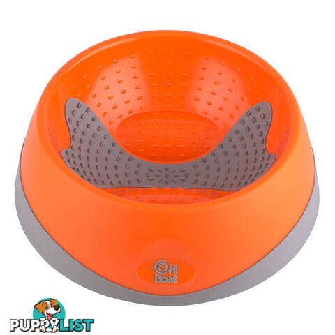 Oh Bowl Oral Health Bowl for Dogs - Orange - Medium - OB900MO