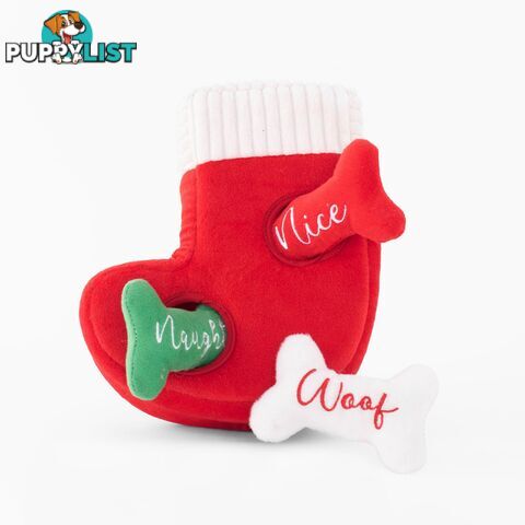 Zippy Paws Christmas Holiday Burrow - Naughty or Nice Stocking - ZP727