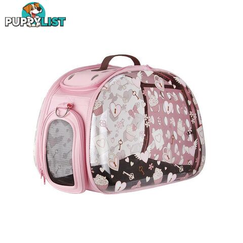 Ibiyaya Transparent Hardcase Pet Carrier - Valentine - FC1220-VT