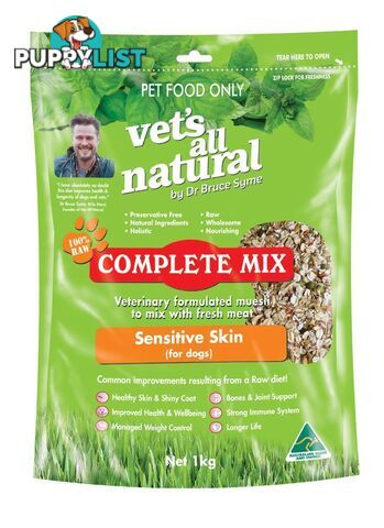 Vets All Natural Complete Mix Sensitive Skin - 1kg - V2147