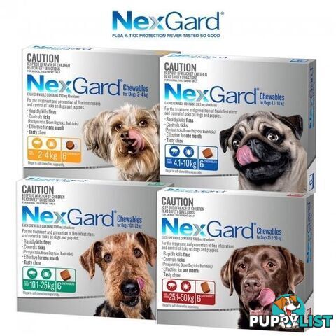 Nexgard Chew for Dog's - 4.1-10kg (Blue) - 6 Pack - 2158240