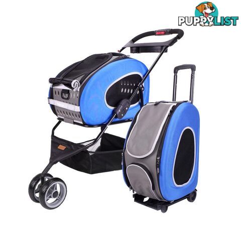 Ibiyaya 5-in-1 EVA Pet Carrier & Stroller Combo (Luxury Package) - Blue - FS1009-B