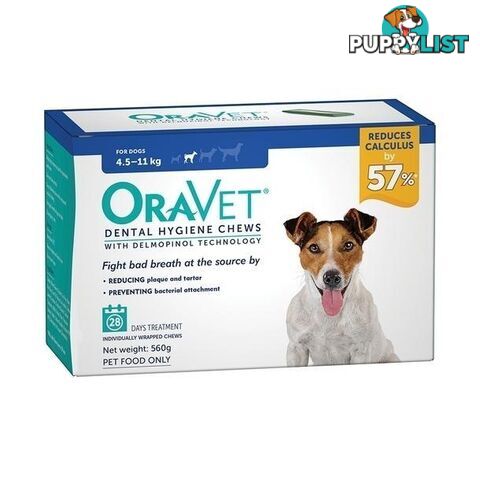 Oravet Dental Hygiene Chews - 28 Pack - 4.5kg to 11kg - 2249934