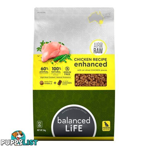 Balanced Life Enhanced Chicken Air Dried Dog Food 9kg - BLEC9