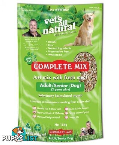 Vets All Natural Complete Mix Adult/Senior - 15kg - DVCMA15R