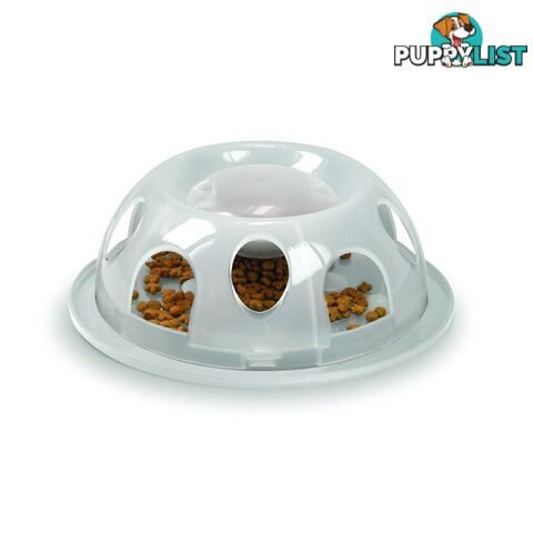 Smartcat Tiger Diner Interactive Slow Cat Bowl - Natural - 2002N-plastic