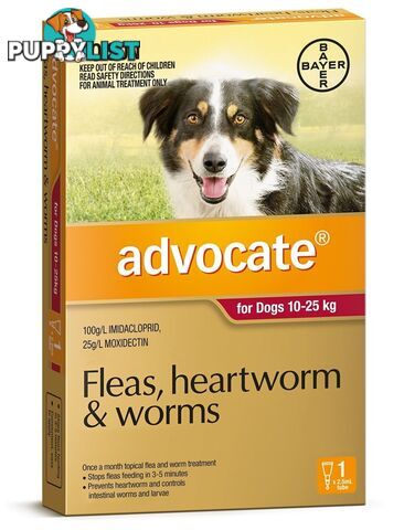 Advocate for Dogs 10kg - 25kg (Red) - 1 Pack - 2205860