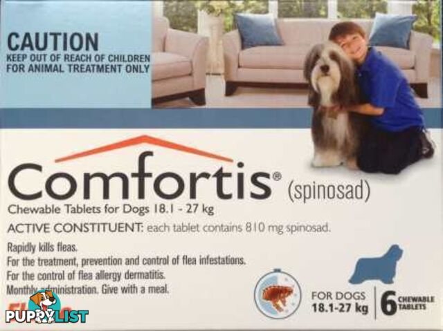 Comfortis for Dogs - 6 Pack - 18.1 to 27kg (Blue) - 1890623