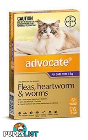 Advocate for Cats 4kg+ (Purple) - 6 Pack - 1891247