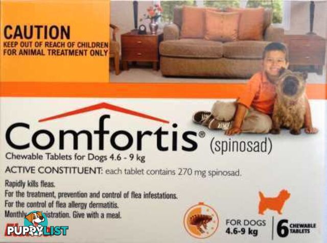 Comfortis for Dogs - 6 Pack - 4.6 to 9kg (Orange) - 1890607