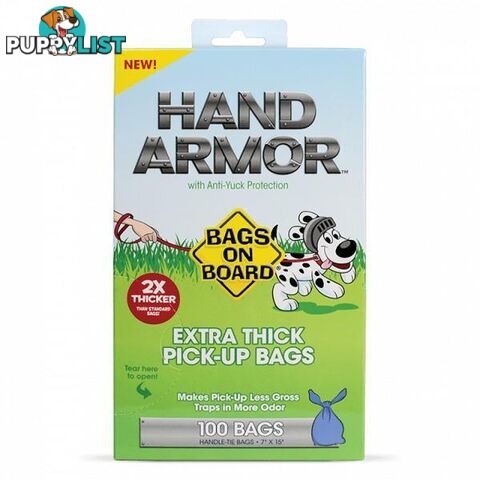 Bags on Board Hand Armor Extra Thick Pick-Up Bags - 100 Bags - BOB40030