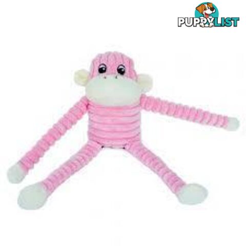 Zippy Paws Spencer the Crinkle Monkey - Pink - ZP048